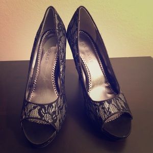 Rampage Black & Silver Heels
